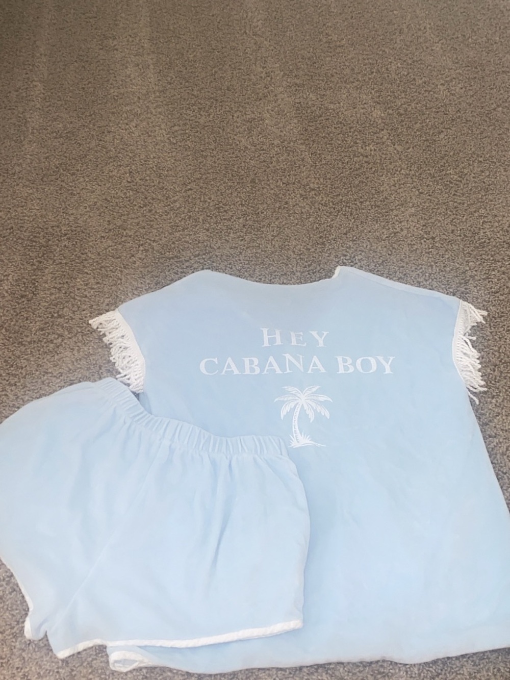 Hey Cabana Boy Light Blue beach cover up Set